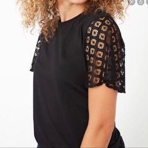 Stella & Dot Maette Eyelet sleeve knit shirt